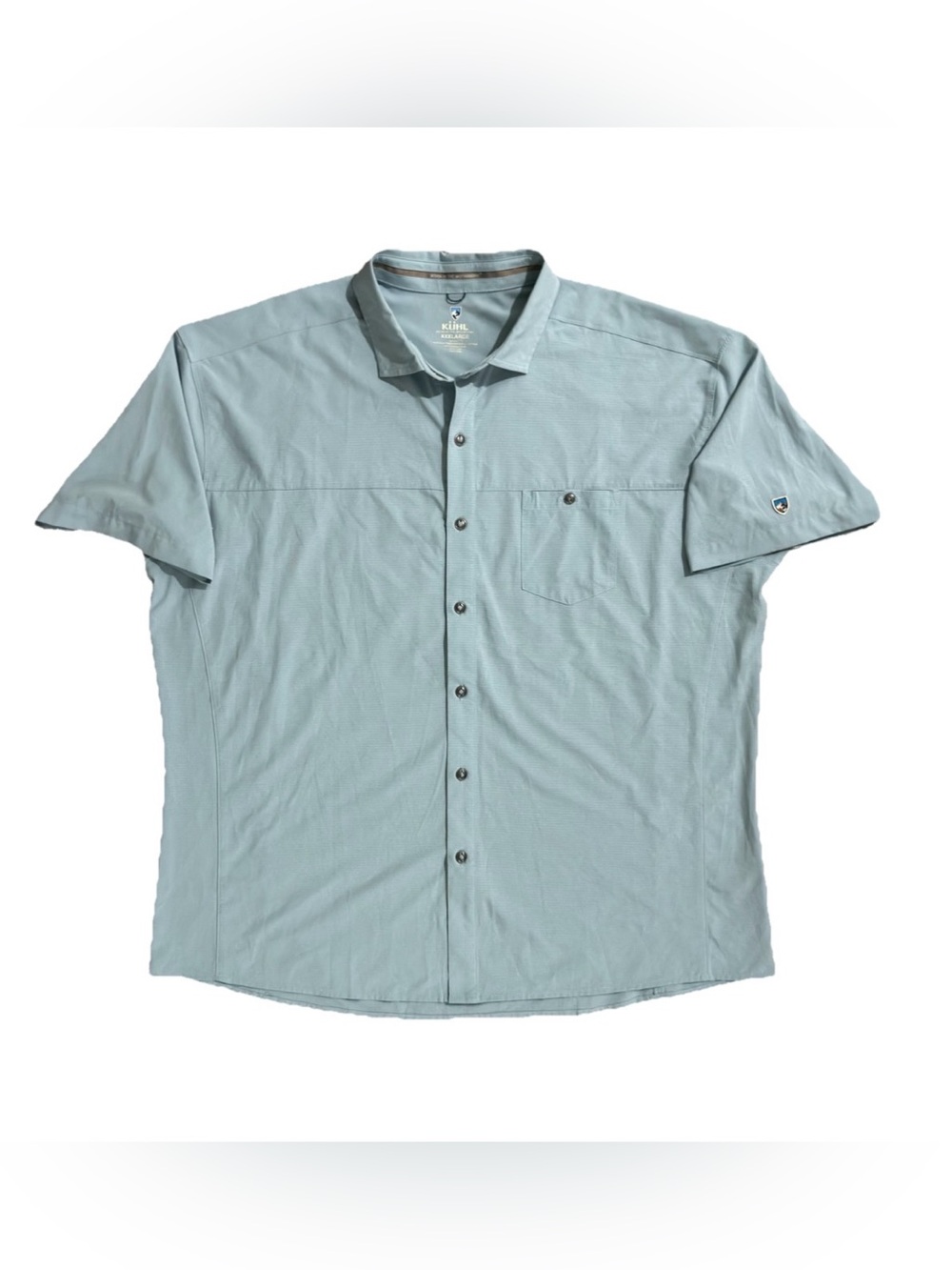 KUHL Optimizr Short Sleeve Performance Shirt Tapered Fit Light Blue Size XXXL